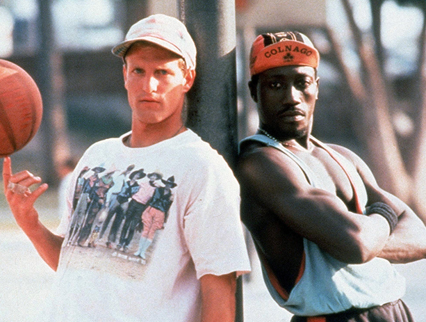 Wesley Snipes and Woody Harrelson on the set of White Men Can't Jump